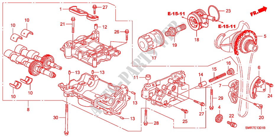 OELPUMPE(2.0L) für Honda CIVIC 2.0 TYPE R 3 Türen 6 gang-Schaltgetriebe 2007