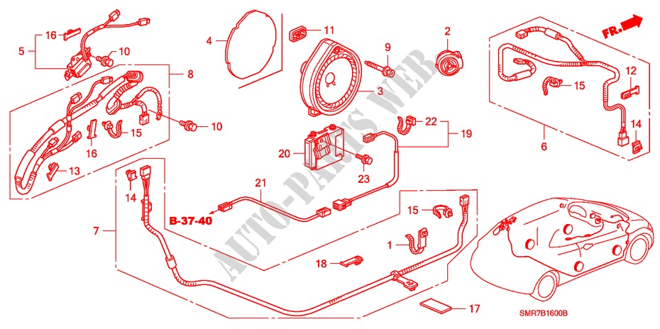 RADIOANTENNE(LH) für Honda CIVIC 2.0 TYPE R 3 Türen 6 gang-Schaltgetriebe 2009
