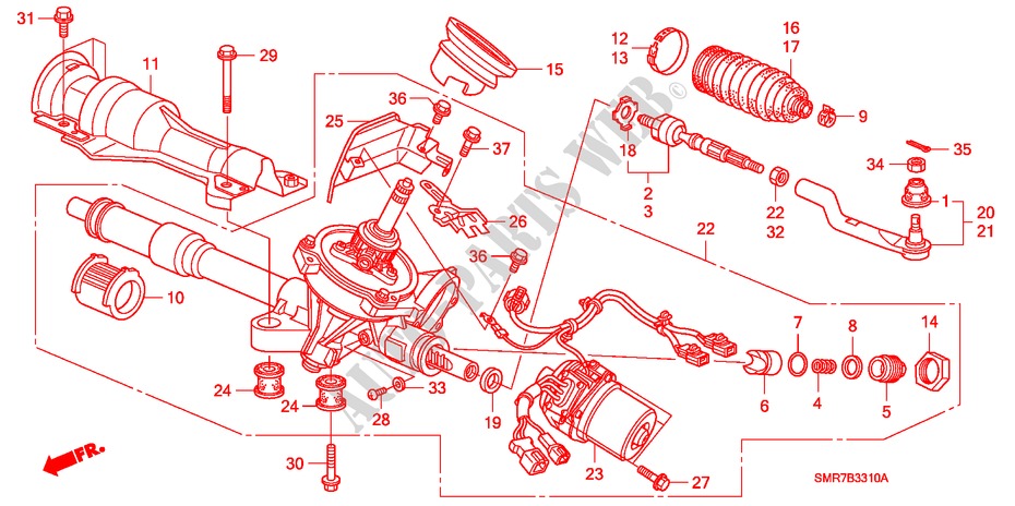 SERVOLENKGETRIEBE(EPS) (LH) für Honda CIVIC 1.8 TYPE S 3 Türen Intelligent Schaltgetriebe 2007