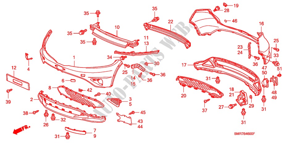 STOSSFAENGER für Honda CIVIC 1.4 BASE 3 Türen 6 gang-Schaltgetriebe 2009