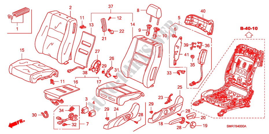 VORDERSITZ(L.) (1.4L) (1.8L) (DIESEL) für Honda CIVIC 1.4 TYPE S 3 Türen Intelligent Schaltgetriebe 2009