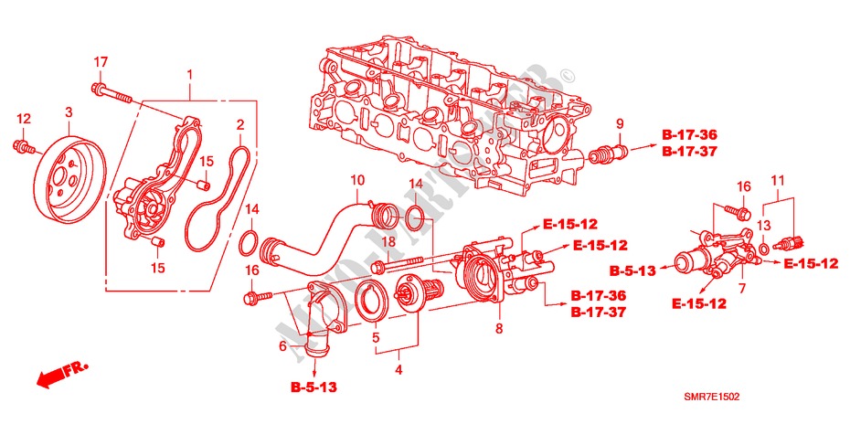 WASSERPUMPE(1.4L) für Honda CIVIC 1.4 TYPE S 3 Türen 6 gang-Schaltgetriebe 2009