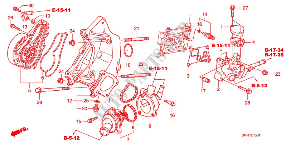 WASSERPUMPE(2.0L) für Honda CIVIC 2.0 TYPE R 3 Türen 6 gang-Schaltgetriebe 2009