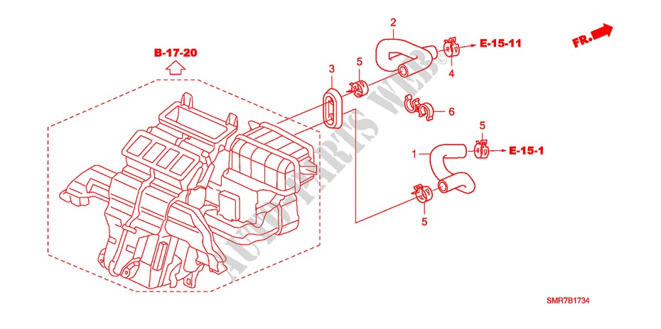 WASSERSCHLAUCH(LH) (2.0L) für Honda CIVIC 2.0 TYPE R 3 Türen 6 gang-Schaltgetriebe 2007