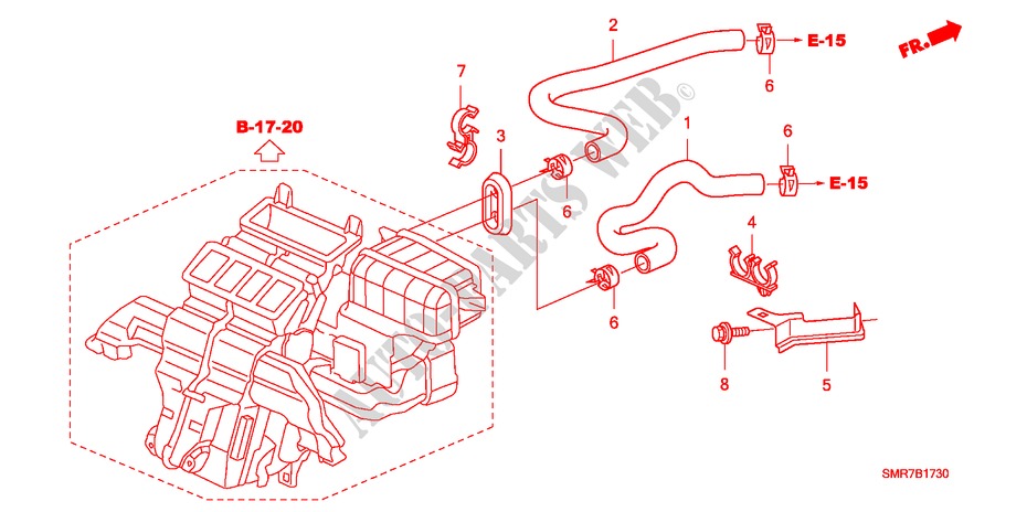 WASSERSCHLAUCH(LH)(1.8L) für Honda CIVIC 1.8 TYPE S 3 Türen 6 gang-Schaltgetriebe 2007