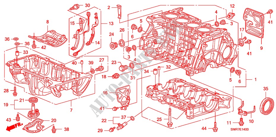 ZYLINDERBLOCK/OELWANNE (1.8L) für Honda CIVIC 1.8 TYPE S 3 Türen 6 gang-Schaltgetriebe 2007