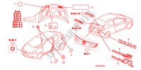 EMBLEME/WARNETIKETTEN für Honda CIVIC 2.2 TYPE-S 3 Türen 6 gang-Schaltgetriebe 2011