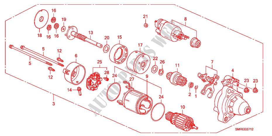 ANLASSER(DENSO)(1.4L) für Honda CIVIC 1.4 BASE 3 Türen Intelligent Schaltgetriebe 2010