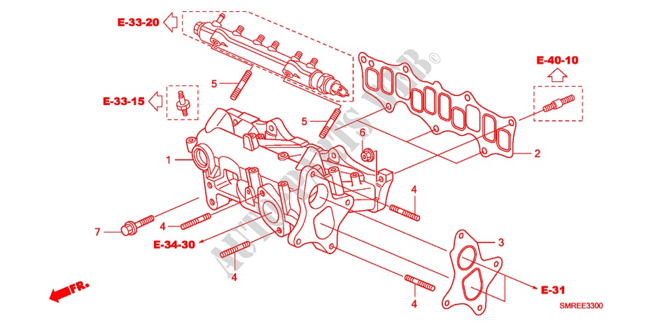 ANSAUGKRUEMMER(DIESEL) für Honda CIVIC 2.2 TYPE-S    PLUS 3 Türen 6 gang-Schaltgetriebe 2010
