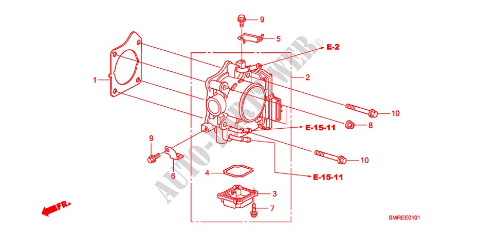 DROSSELKLAPPENGEHAEUSE(2.0L) für Honda CIVIC 2.0 TYPE-R 3 Türen 6 gang-Schaltgetriebe 2011