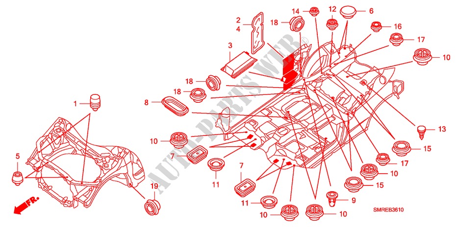 GUMMITUELLE(VORNE) für Honda CIVIC 1.4 BASE 3 Türen Intelligent Schaltgetriebe 2010