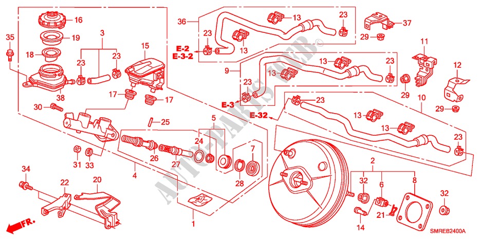 HAUPTBREMSZYLINDER/MASTER POWER(LH) für Honda CIVIC 1.8 BASE 3 Türen Intelligent Schaltgetriebe 2010