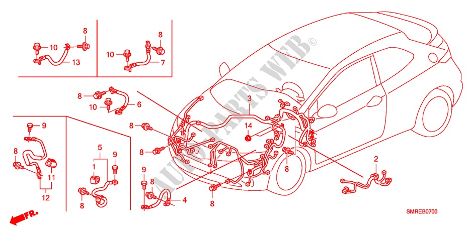 KABELBAUM(LH)(1) für Honda CIVIC 2.0 TYPE-R 3 Türen 6 gang-Schaltgetriebe 2011