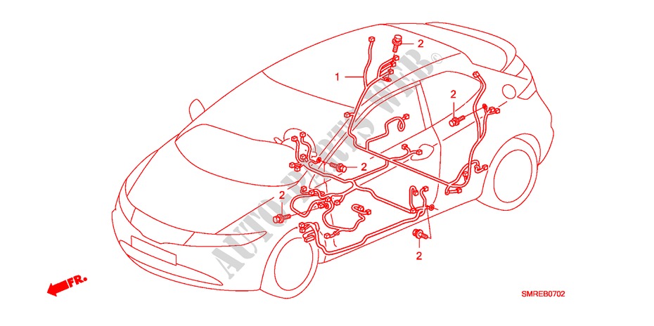 KABELBAUM(LH)(2) für Honda CIVIC 2.2 TYPE-S    PLUS 3 Türen 6 gang-Schaltgetriebe 2010