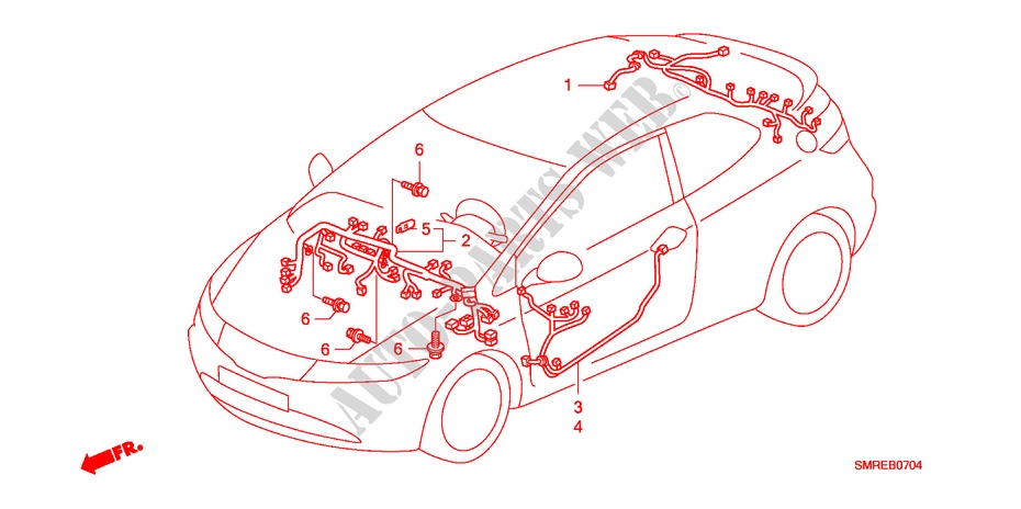 KABELBAUM(LH)(3) für Honda CIVIC 2.2 TYPE-S    PLUS 3 Türen 6 gang-Schaltgetriebe 2010