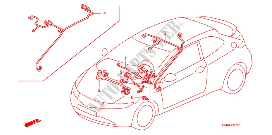 KABELBAUM(LH)(4) für Honda CIVIC 2.0 TYPE-R 3 Türen 6 gang-Schaltgetriebe 2011