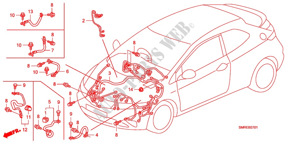 KABELBAUM(RH)(1) für Honda CIVIC 1.4 BASE 3 Türen Intelligent Schaltgetriebe 2010