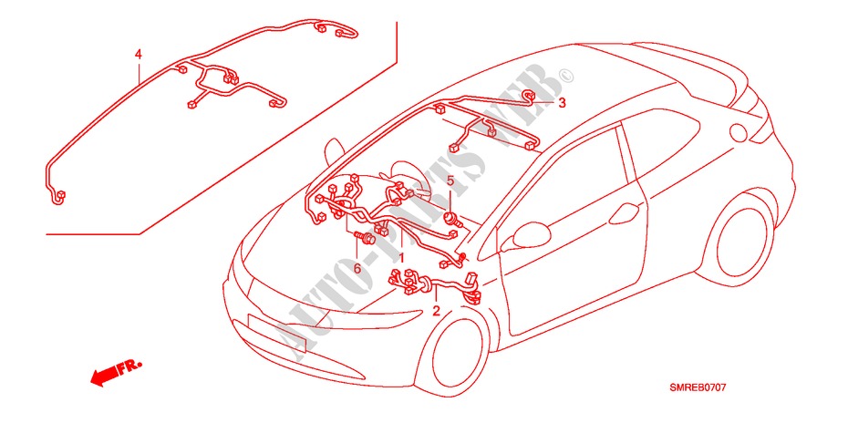 KABELBAUM(RH)(4) für Honda CIVIC 1.4 BASE 3 Türen Intelligent Schaltgetriebe 2010