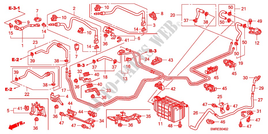 KRAFTSTOFFLEITUNG(2.0L) für Honda CIVIC 2.0 TYPE-R    PLUS 3 Türen 6 gang-Schaltgetriebe 2011