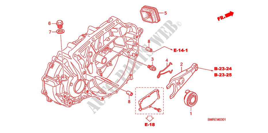 KUPPLUNGSFREIGABE(2.0L) für Honda CIVIC 2.0 TYPE-R 3 Türen 6 gang-Schaltgetriebe 2011