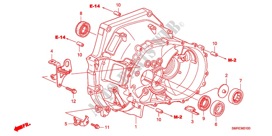 KUPPLUNGSGEHAEUSE(1.8L) für Honda CIVIC 1.8 BASE 3 Türen Intelligent Schaltgetriebe 2010