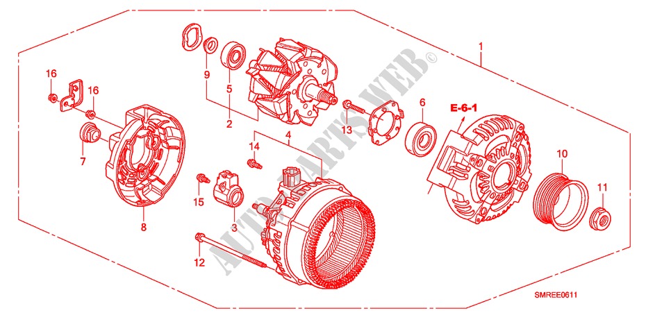 LICHTMASCHINE(DENSO)(2.0L) für Honda CIVIC 2.0 TYPE-R 3 Türen 6 gang-Schaltgetriebe 2011