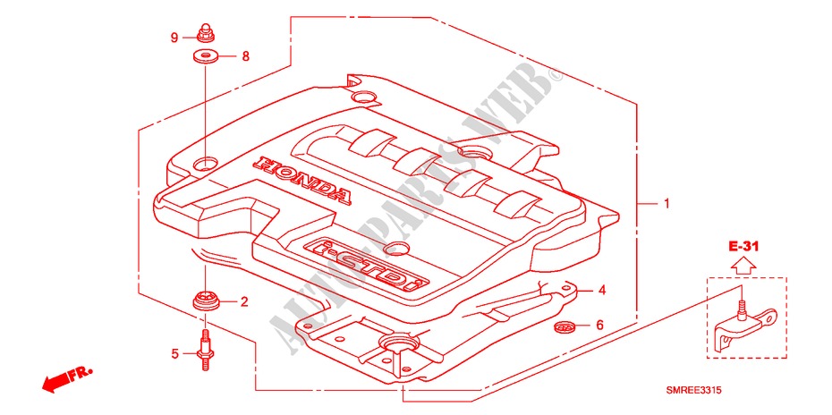MOTORABDECKUNG(DIESEL) für Honda CIVIC 2.2 TYPE-S    PLUS 3 Türen 6 gang-Schaltgetriebe 2010