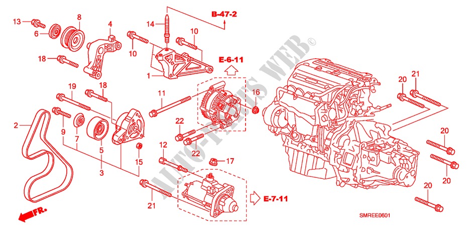 MOTORHALTERUNG(2.0L) für Honda CIVIC 2.0 TYPE-R    PLUS 3 Türen 6 gang-Schaltgetriebe 2011
