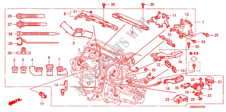 MOTORKABELBAUM(1.8L) für Honda CIVIC 1.8 BASE 3 Türen Intelligent Schaltgetriebe 2010