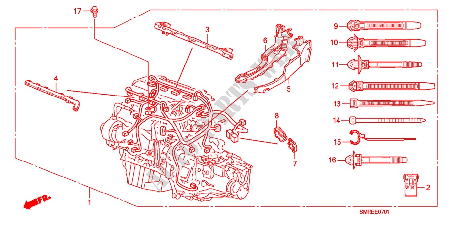 MOTORKABELBAUM(2.0L) für Honda CIVIC 2.0 TYPE-R    PLUS 3 Türen 6 gang-Schaltgetriebe 2011
