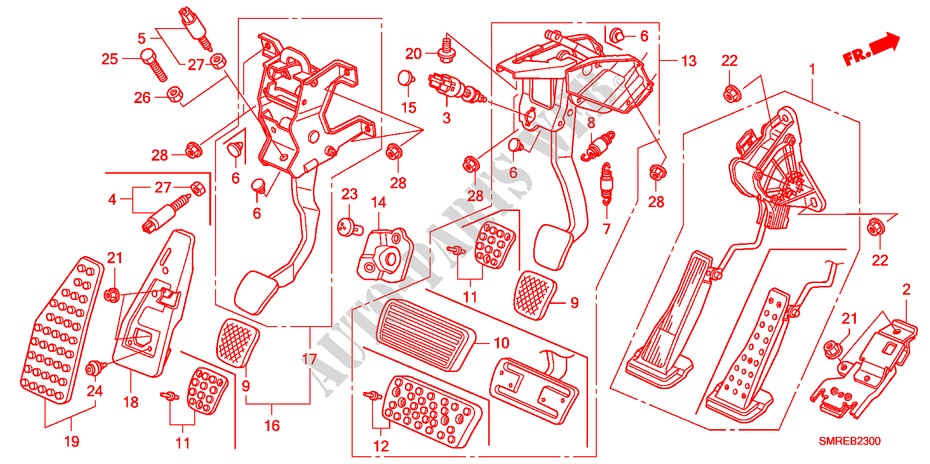 PEDAL(LH) für Honda CIVIC 2.0 TYPE-R 3 Türen 6 gang-Schaltgetriebe 2011