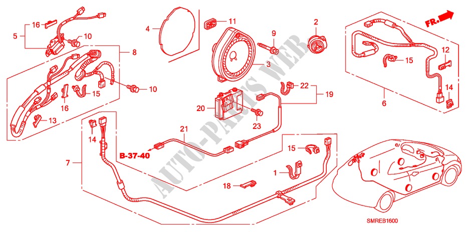 RADIOANTENNE(LH) für Honda CIVIC 2.2 TYPE-S    PLUS 3 Türen 6 gang-Schaltgetriebe 2010