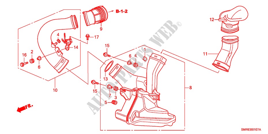 RESONATORKAMMER(2.0L) für Honda CIVIC 2.0 TYPE-R    PLUS 3 Türen 6 gang-Schaltgetriebe 2011