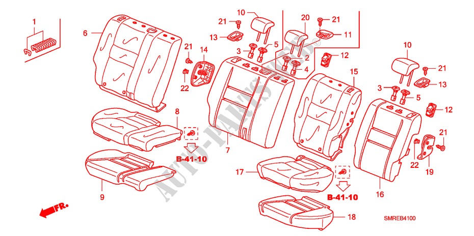 RUECKSITZ für Honda CIVIC 2.0 TYPE-R    PLUS 3 Türen 6 gang-Schaltgetriebe 2011