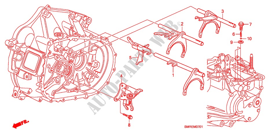 SCHALTGABEL(2.0L) für Honda CIVIC 2.0 TYPE-R    PLUS 3 Türen 6 gang-Schaltgetriebe 2011