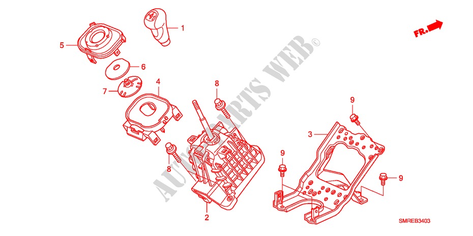 SCHALTHEBEL(I SHIFT)(RH) für Honda CIVIC 1.4 BASE 3 Türen Intelligent Schaltgetriebe 2010