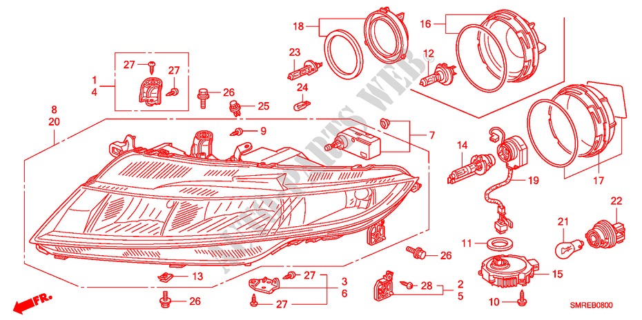 SCHEINWERFER für Honda CIVIC 1.4 BASE 3 Türen Intelligent Schaltgetriebe 2010