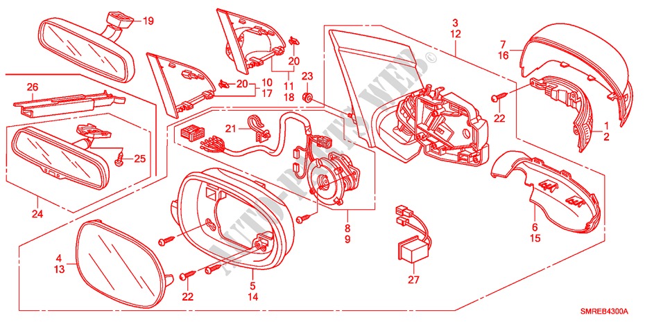 SPIEGEL für Honda CIVIC 1.4 BASE 3 Türen Intelligent Schaltgetriebe 2010