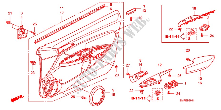 TUERVERKLEIDUNG(RH) für Honda CIVIC 1.4 BASE 3 Türen Intelligent Schaltgetriebe 2010