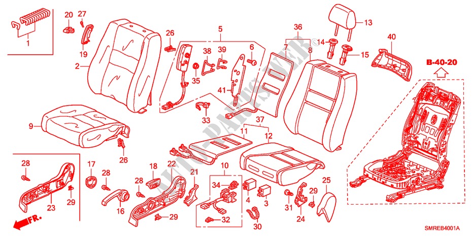 VORDERSITZ(R.)(1.4L)(1.8L)(DIESEL) für Honda CIVIC 1.8 BASE 3 Türen Intelligent Schaltgetriebe 2010