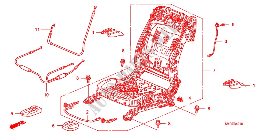 VORNE SITZKOMPONENTEN(L.)(1.4L)(1.8L)(DIESEL) für Honda CIVIC 1.8 BASE 3 Türen Intelligent Schaltgetriebe 2010