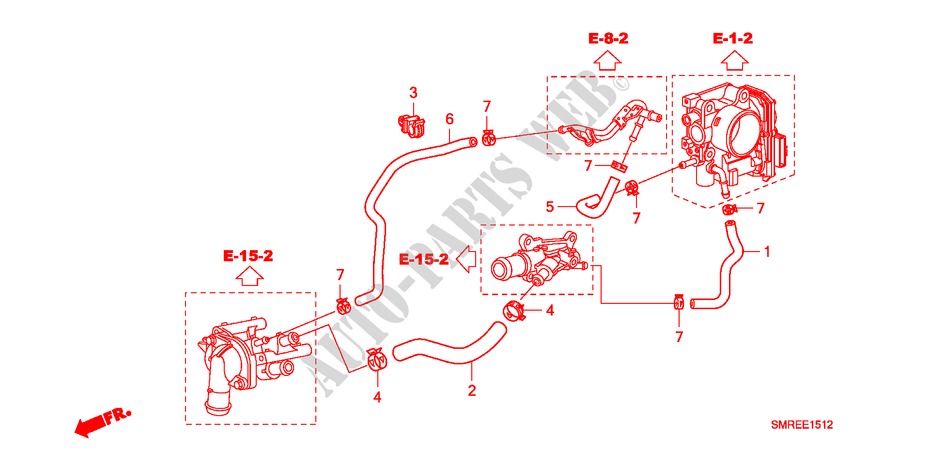 WASSERSCHLAUCH(1.4L) für Honda CIVIC 1.4 BASE 3 Türen Intelligent Schaltgetriebe 2010