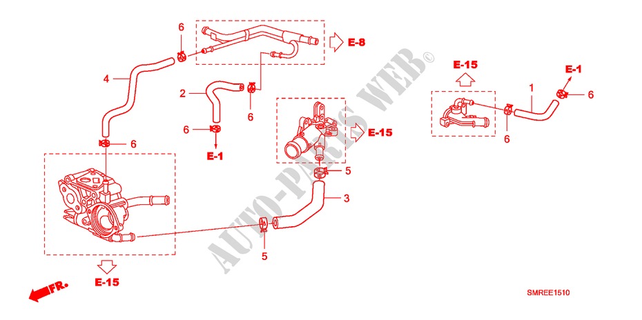 WASSERSCHLAUCH(1.8L) für Honda CIVIC 1.8 BASE 3 Türen Intelligent Schaltgetriebe 2010
