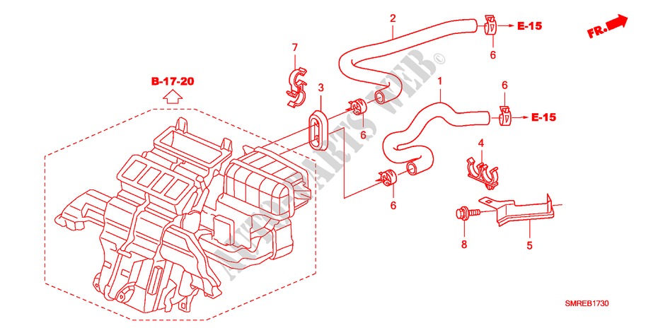 WASSERSCHLAUCH(LH)(1.8L) für Honda CIVIC 1.8 BASE 3 Türen Intelligent Schaltgetriebe 2010