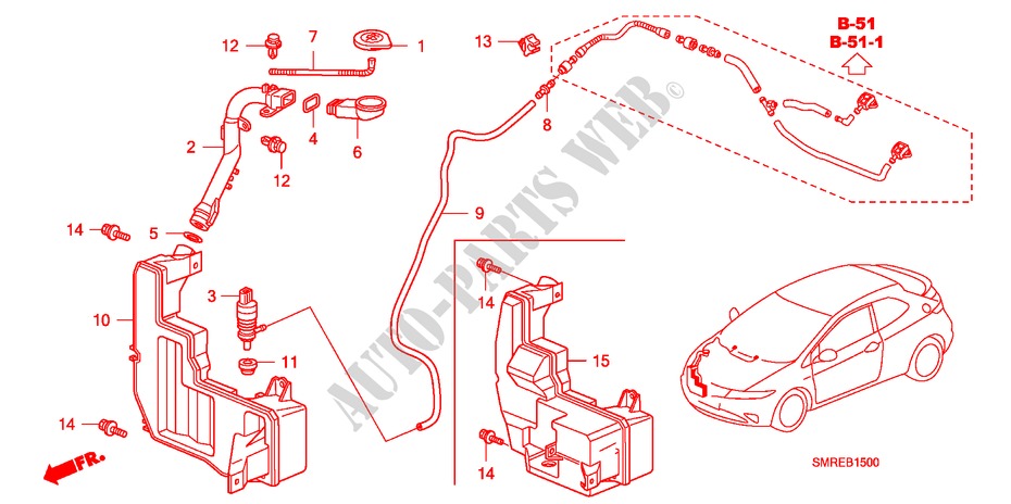 WINDSCHUTZSCHEIBENWASCHER für Honda CIVIC 1.4 BASE 3 Türen Intelligent Schaltgetriebe 2010