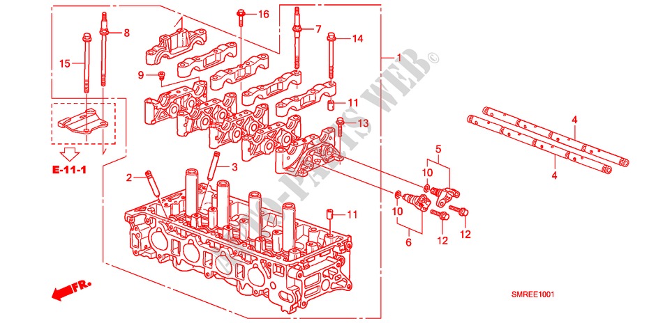 ZYLINDERKOPF(2.0L) für Honda CIVIC 2.0 TYPE-R 3 Türen 6 gang-Schaltgetriebe 2011