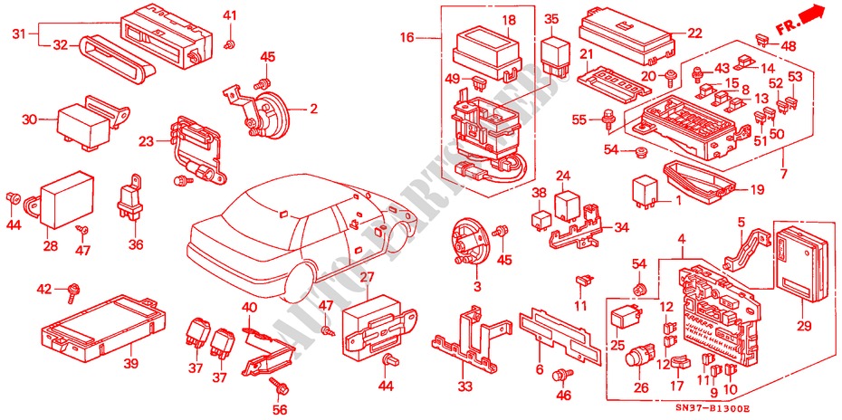 SICHERUNGSKASTEN/RELAIS für Honda CONCERTO 1.6I-16 4 Türen 5 gang-Schaltgetriebe 1990