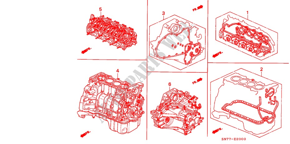 DICHTUNG SATZ/ GETRIEBE KOMPL. für Honda ACCORD 1.8IS 4 Türen 5 gang-Schaltgetriebe 1994