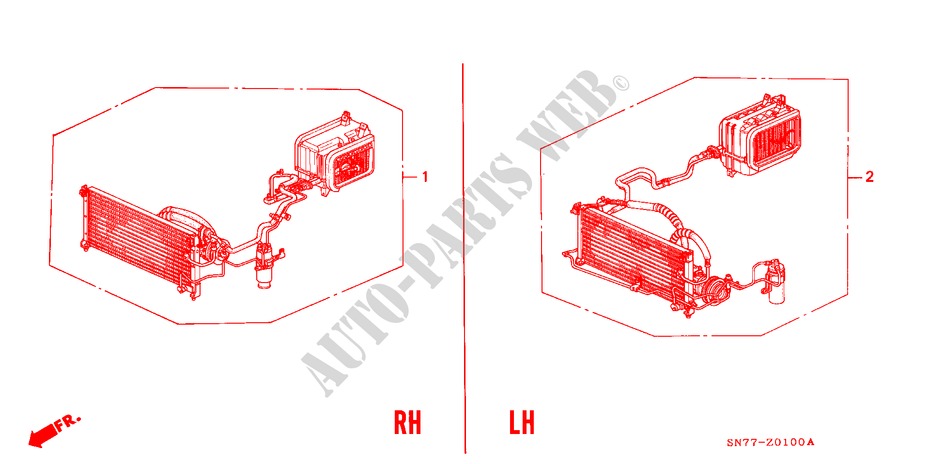 KLIMAANLAGE (SATZ) für Honda ACCORD 1.8IS 4 Türen 5 gang-Schaltgetriebe 1994