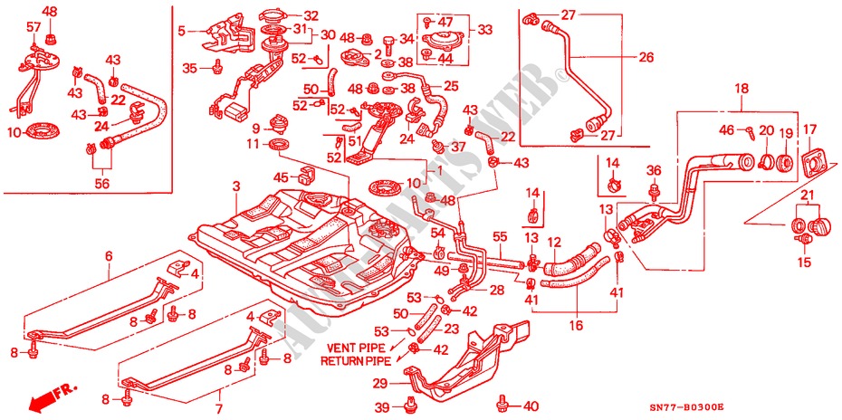 KRAFTSTOFFTANK für Honda ACCORD 1.8IS 4 Türen 5 gang-Schaltgetriebe 1994